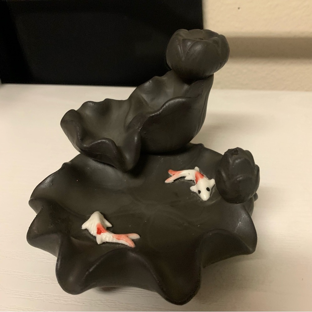 Koi Fish Waterfall Incense Burner